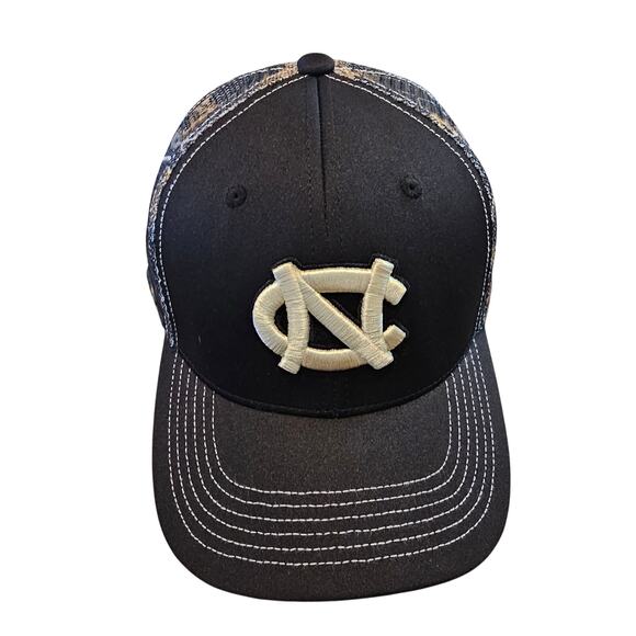 North Carolina Tar Heels Snapback Trucker Hat Cap Black Camo UNC Y2K TOW Nature - Picture 1 of 10